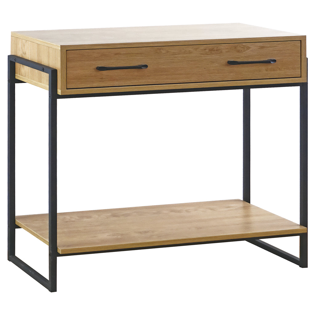 Consolle Ingresso In Legno Con Cassetti - Tavolo Multiuso 91x30x88 Cm, Nero, Con Kit Anti-ribaltamento - Foto 6