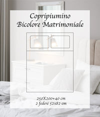 Parure Copripiumino in Flanella Felpato  Bicolore Sacco e Federe Double Face 100% Cotone