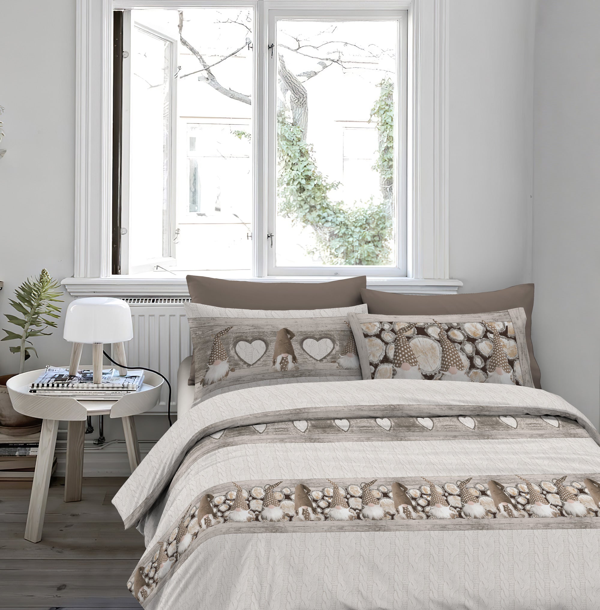 Copripiumino In Flanella 100% Cotone Italiano - Bicolore, Antipilling, Matrimoniale - Foto 9