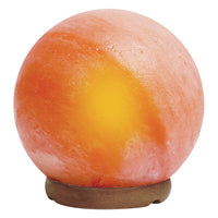 Lampada Di Sale Himalayano Originale Naturale Realizzata A Mano Con Base In Legno Di Acacia Pezzo Unico Prodotto Certificato  Con Spina Europea