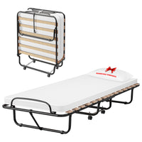 Brandina Pieghevole A Doghe Con Materasso Struttura Resistente Con Ruote Prodotto Italiano Branda Ortopedica Richiudibile 80x190 Cm Trasportabile In Omaggio Cuscino e Cover Protettiva