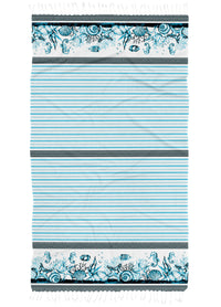 Telo Mare Con Frange Asciugamano Da Spiaggia Misura Grande 90x190 Cm Assorbente In Morbido Cotone Leggero Stampe Moderne Anti Sabbia Lettino Vacanze Piscina
