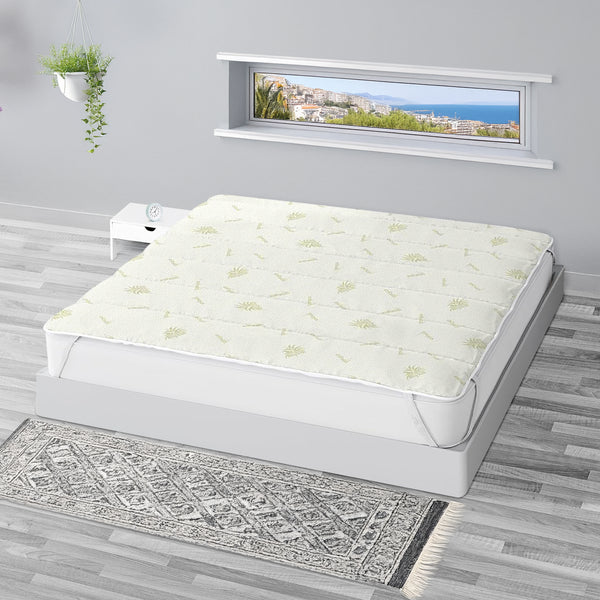 Topper Aloe Vera 400 Grammi Ad Alta Densità Correttore Materasso Con Elastici Coprimaterasso Alto Salva Materassi Spesso Letto Comodo Certificato Oeko Tex Lavabile In Lavatrice