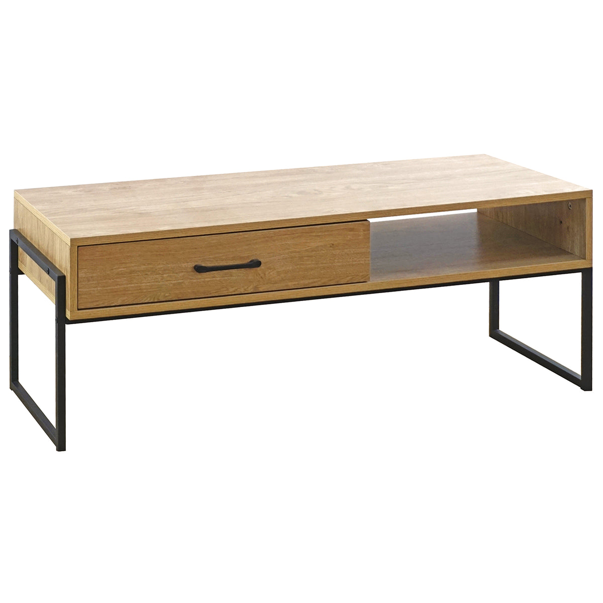 Mobile Porta Tv Stile Industrial Fino 60 Pollici Mobiletto Basso Per Televisore Con Cassetto Porta Oggetti In Legno Di Rovere Soggiorno Davanti Divano Camera Letto