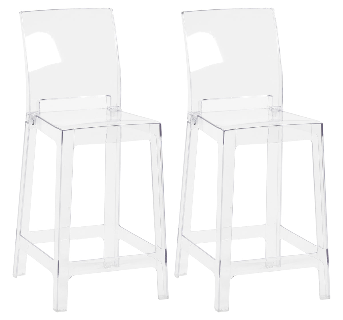 Set Di 2 Sgabelli Cucina Trasparenti In Policarbonato Sgabello Da Bar Seduta Ergonomica