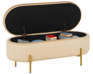 Panca Imbottita Divanetto In Velluto Contenitore Pouf Grande XXL PortaOggetti  Panca Sgabello A Pie Di Letto Con Gambe In Metallo Dorato Cassapanca Ingresso Legno Massello Panchina