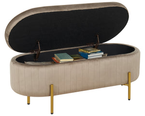 Panca Imbottita Divanetto In Velluto Contenitore Pouf Grande XXL PortaOggetti  Panca Sgabello A Pie Di Letto Con Gambe In Metallo Dorato Cassapanca Ingresso Legno Massello Panchina