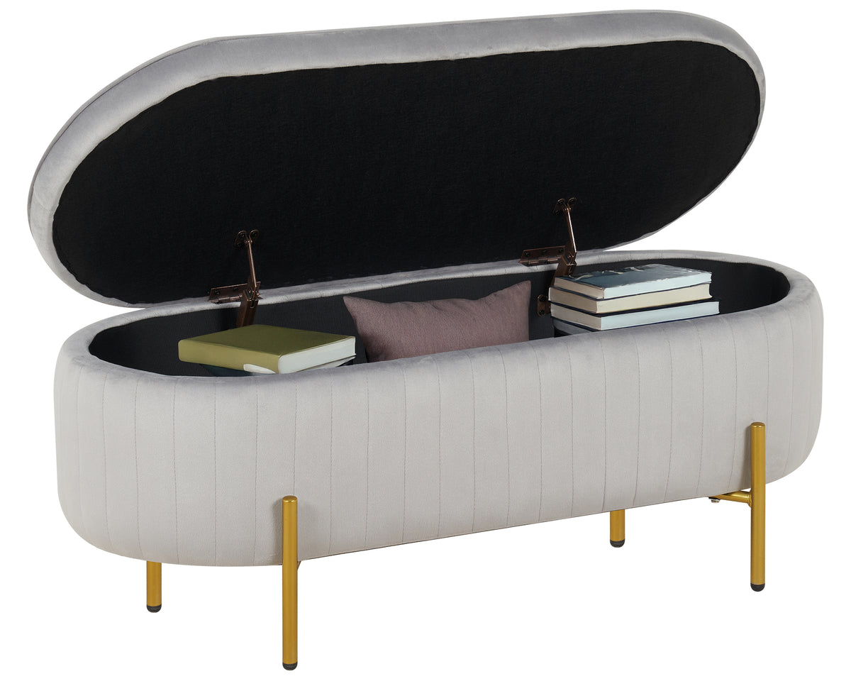 Panca Imbottita Divanetto In Velluto Contenitore Pouf Grande XXL PortaOggetti  Panca Sgabello A Pie Di Letto Con Gambe In Metallo Dorato Cassapanca Ingresso Legno Massello Panchina