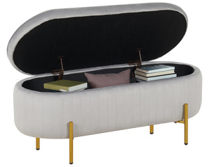 Panca Imbottita Divanetto In Velluto Contenitore Pouf Grande XXL PortaOggetti  Panca Sgabello A Pie Di Letto Con Gambe In Metallo Dorato Cassapanca Ingresso Legno Massello Panchina