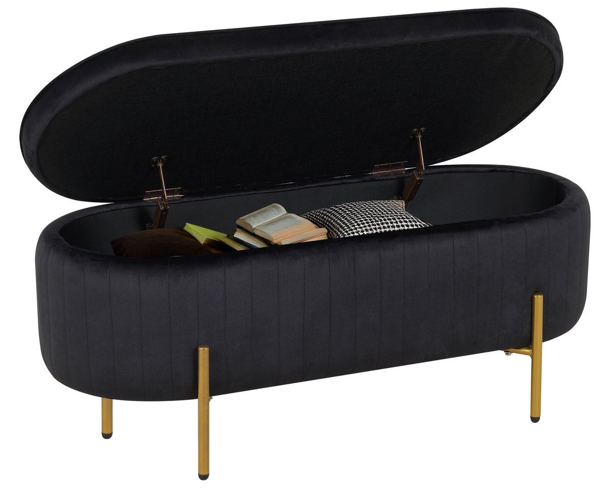 Panca Imbottita Divanetto In Velluto Contenitore Pouf Grande XXL PortaOggetti  Panca Sgabello A Pie Di Letto Con Gambe In Metallo Dorato Cassapanca Ingresso Legno Massello Panchina