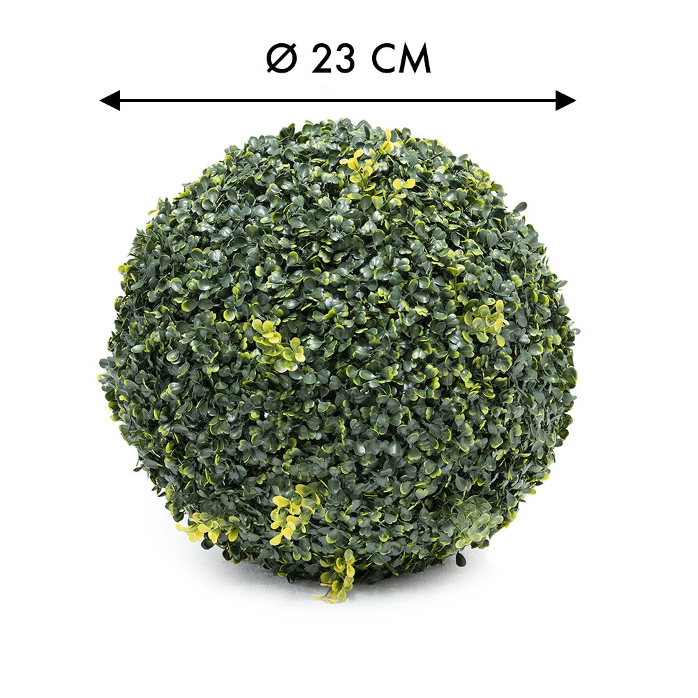 Greenball Sfera Di Bosso Decorativa  Con Foglie 2 Misure Ø28/38 Cm  UV Resistente Palla Foglie Verde