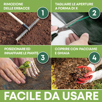 Telo Pacciamatura Premium Stop Erbe Infestanti Antistrappo Uv Resistente Permeabile Drenante Telo Orto Giardino Serra Polipropilene