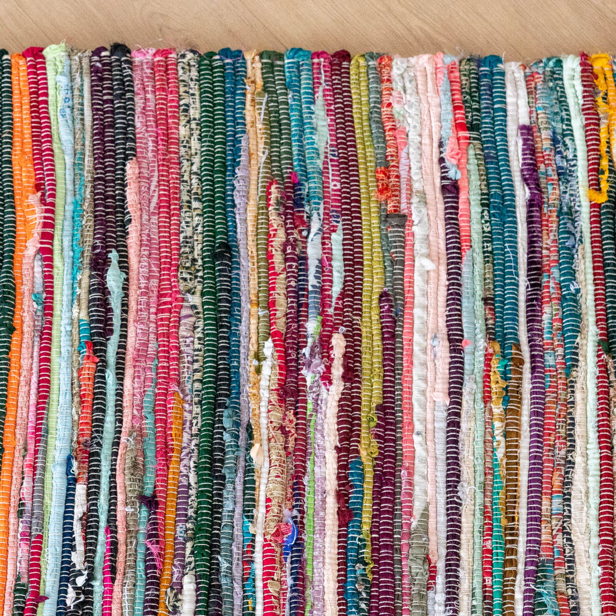 Tappeto Etnico Salotto Multicolore Misure Grande Fatto Mano Indiano Strisce Multicolore Rettangolare Chindi Stracci Riciclato Soggiorno Cucina Scendiletto Stuoia