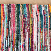 Tappeto Etnico Salotto Multicolore Misure Grande Fatto Mano Indiano Strisce Multicolore Rettangolare Chindi Stracci Riciclato Soggiorno Cucina Scendiletto Stuoia