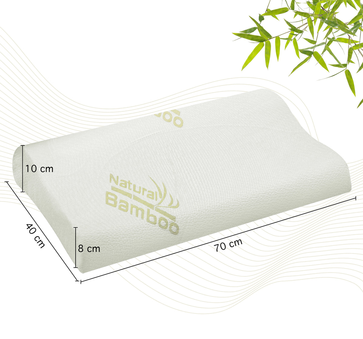 Cuscino Memory Foam Cervicale Ortopedico Doppia Onda Guanciale Memory Con Fodera Bambù Sfoderabile Lavabile Cuscino Letto Antiacaro Anallergico Supporto Per Il Collo Prodotto Italiano