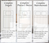 Completo Letto Stampato Made In Italy 100 % Cotone Set Lenzuolo Sopra Sotto Federe