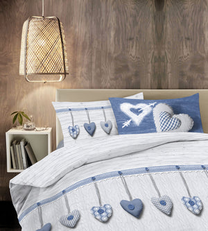 Copripiumino 100 % Cotone Sacco e Federe Prodotto Italiano con Stampe Moderne in Morbido Cotone Disegni Moderni