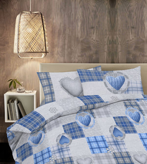Copripiumino 100 % Cotone Sacco e Federe Prodotto Italiano con Stampe Moderne in Morbido Cotone Disegni Moderni