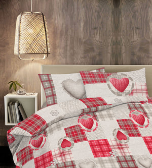 Copripiumino 100 % Cotone Sacco e Federe Prodotto Italiano con Stampe Moderne in Morbido Cotone Disegni Moderni