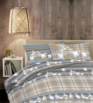 Copripiumino 100 % Cotone Sacco e Federe Prodotto Italiano con Stampe Moderne in Morbido Cotone Disegni Moderni