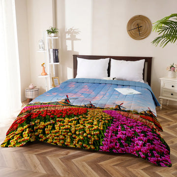 Copriletto Matrimoniale 250x250 Cm - Stampa Digitale Primavera - Foto 4