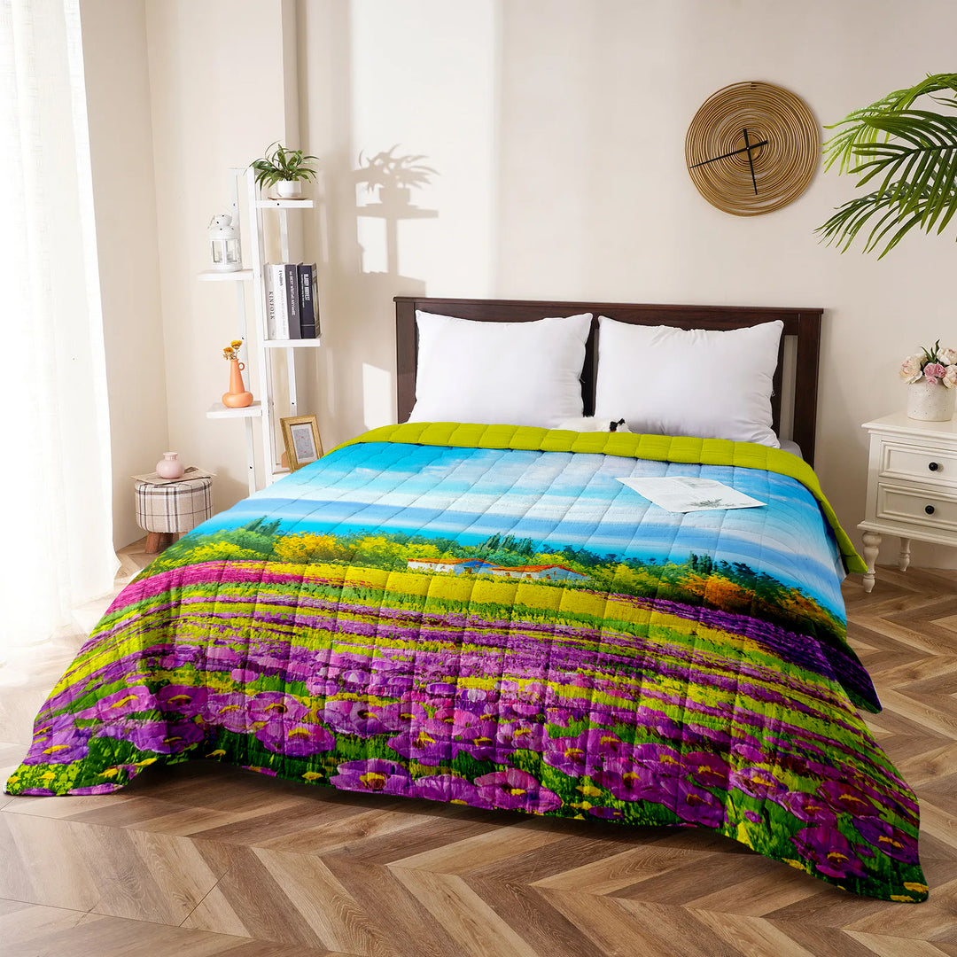 Copriletto Matrimoniale 250x250 Cm - Stampa Digitale Primavera