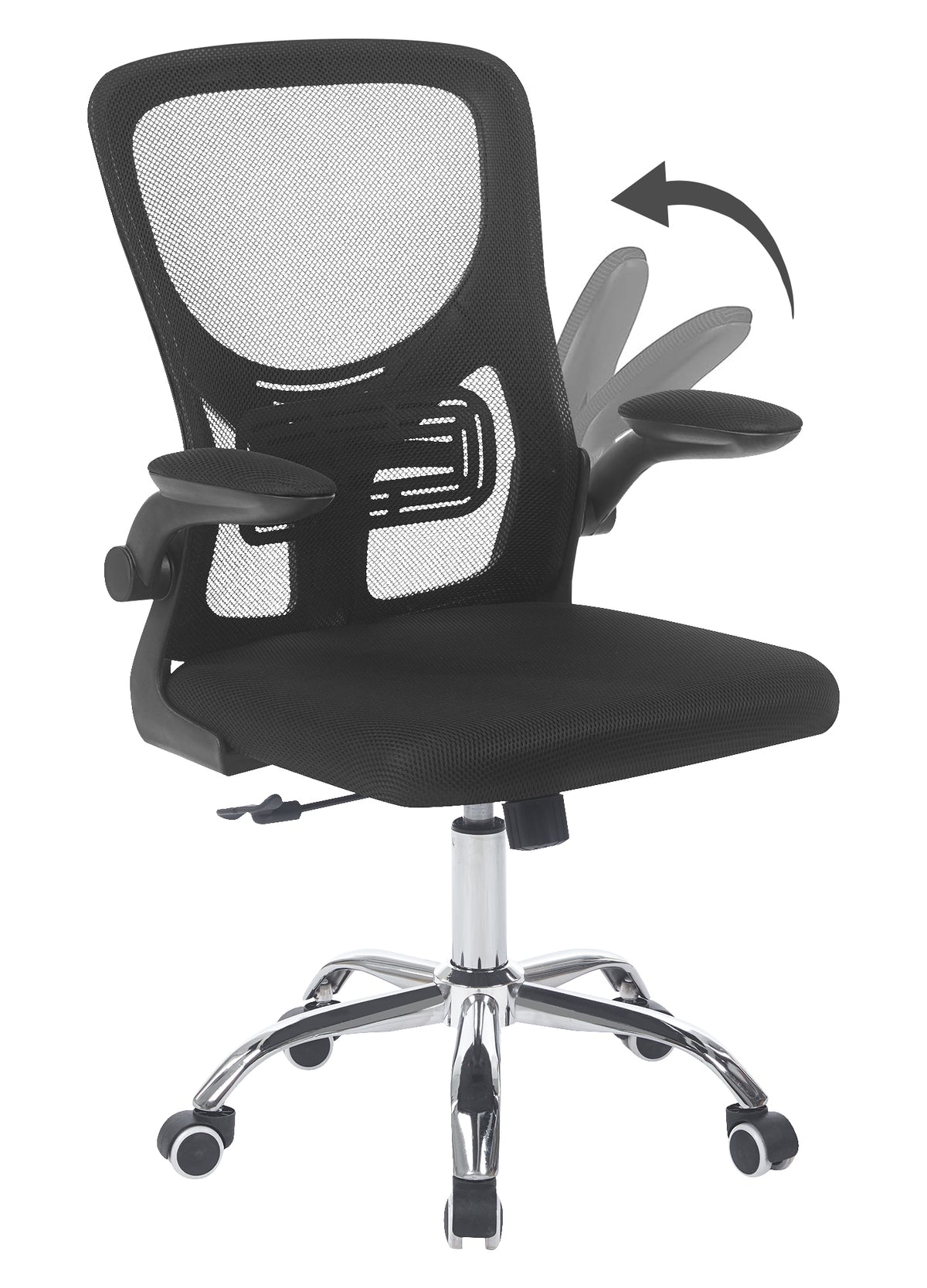 Sedia Da Ufficio Con Supporto Lombare, Poltrona Scrivania Ergonomica Braccioli Regolabili Altezza Regolabile Schienale in Rete Traspirante,Oscillante con Ruote Girevoli
