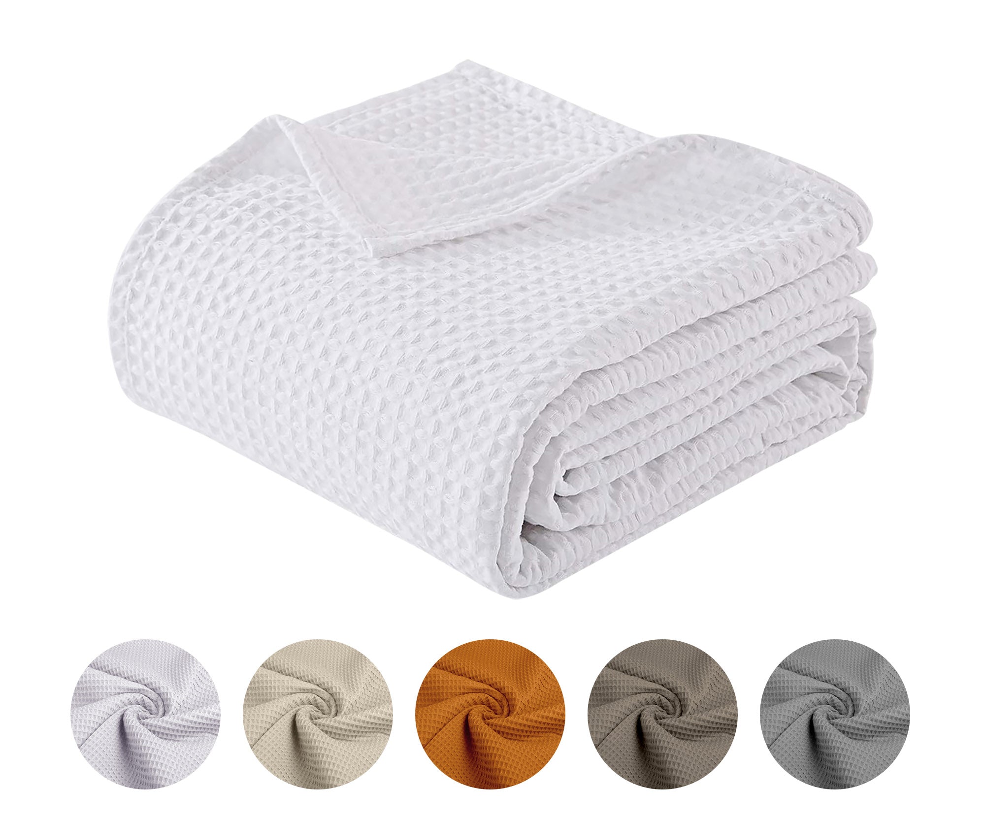 PHF Coperta In 100% Cotone A Nido D'ape, Per Letto King Size, Morbida, Leggera, Traspirante, Accogliente, Estiva, Biancheria Da Letto Per La