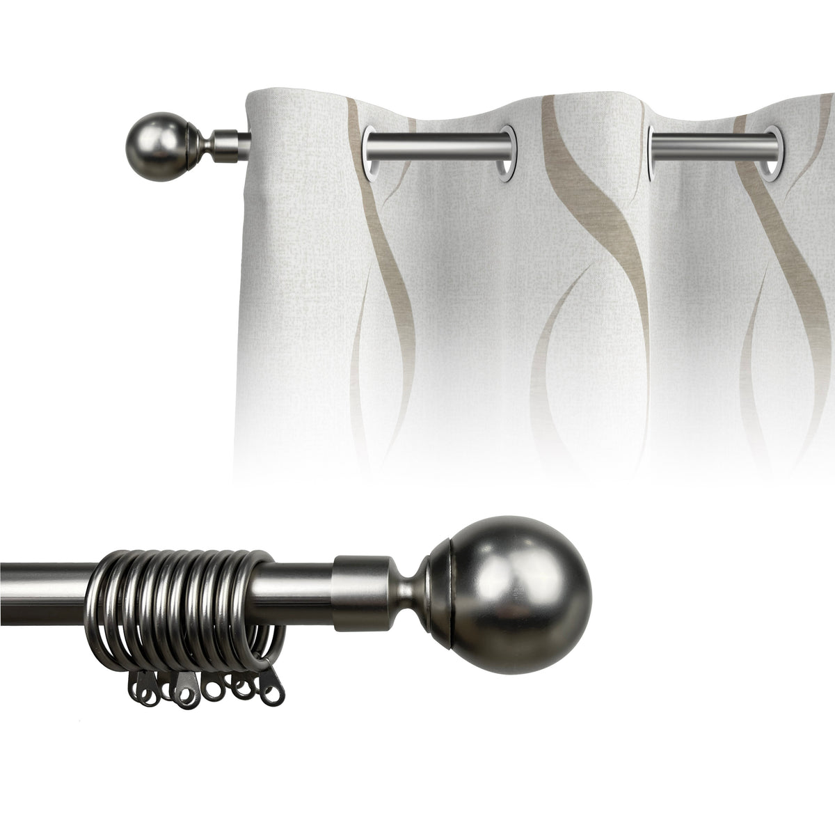 Bastone Per Tenda Estensibile Kippen 120-200 Cm - Ottone Antichizzato, Con Gancio E Supporti - Foto 11