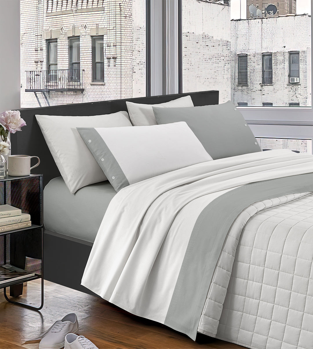 Lenzuola Matrimoniali Cotone 100% Tinta Unita - Set 2 Federe, Colore Bordeaux