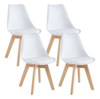 Set 4 Sedie Sala Da Pranzo cucina Ufficio Con Gambe In Legno Di Faggio Schienale Ergonomico Seduta Imbottita In SimilPelle Sedia Cucina Soggiorno Sala Attesa Eleganti Moderne Robuste Solide