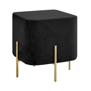 Pouf Poggiapiedi In Velluto Con Gambe Dorate Elegante Imbottito Sgabello Per Toeletta Mobile Trucco Ottomano Ingresso Tavolino Camera Da Letto Soggiorno Salotto Quadrato