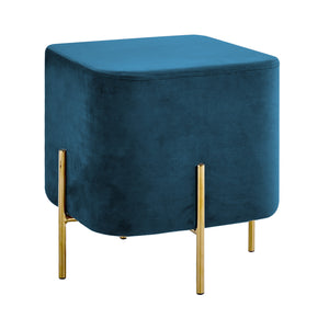 Pouf Poggiapiedi In Velluto Con Gambe Dorate Elegante Imbottito Sgabello Per Toeletta Mobile Trucco Ottomano Ingresso Tavolino Camera Da Letto Soggiorno Salotto Quadrato