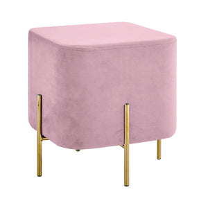Pouf Poggiapiedi In Velluto Con Gambe Dorate Elegante Imbottito Sgabello Per Toeletta Mobile Trucco Ottomano Ingresso Tavolino Camera Da Letto Soggiorno Salotto Quadrato