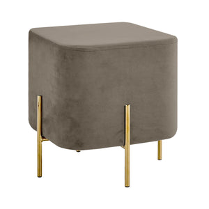 Pouf Poggiapiedi In Velluto Con Gambe Dorate Elegante Imbottito Sgabello Per Toeletta Mobile Trucco Ottomano Ingresso Tavolino Camera Da Letto Soggiorno Salotto Quadrato