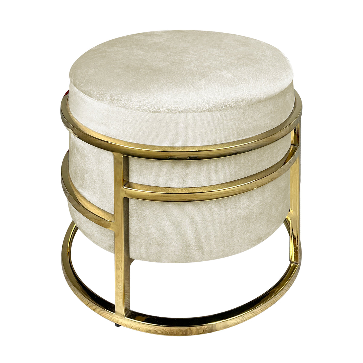 Set 2 Pouf Velluto - Contenitore E Poggiapiedi | Sgabello Per Camera E Salotto - Foto 7