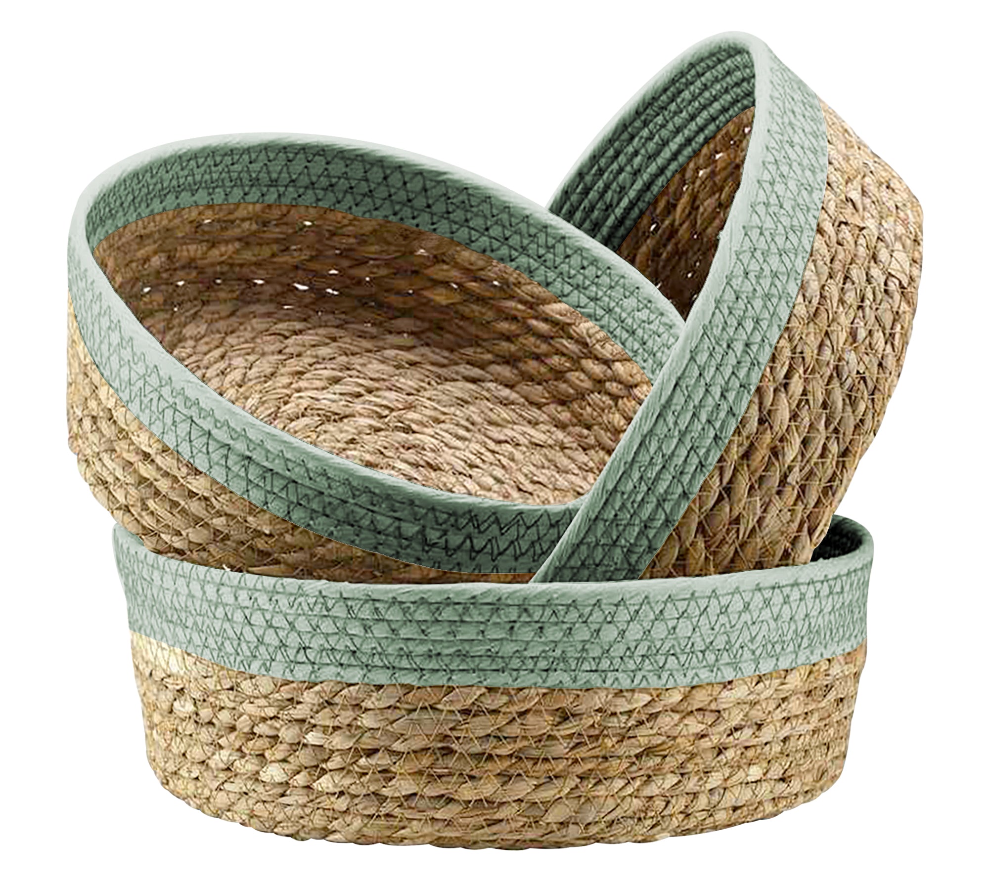 Cestini Portaoggetti Intrecciati Bohémien - Set Di 2 In Corda Di Cotone, Per Decorazione - Foto 13