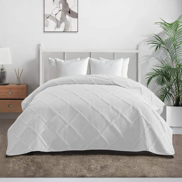 Copriletto Trapuntato Matrimoniale Elegante Trapuntino Lavorazione Intrecciata Due Piazze Trapunta Coperta Leggera Coperta Letto Leggera Primavera Estate
