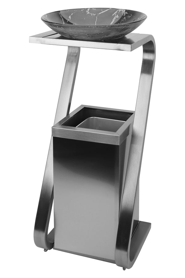 Posacenere 2 In 1 Da Terra Professionale Elegante Interno Esterno Con Secchio Cestino Gettacarte Spazzatura Realizzati In Acciaio Marmo Acciaio Ufficio Bar Ristorante Hotel Design Moderno