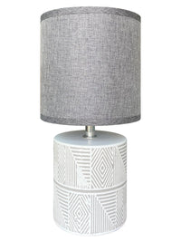 Lampada Moderna Da Comodino Con Decorazione Azteco Certificata RoHS In Ceramica Con Paralume 45W Scrivania Tavolo Abat Jour