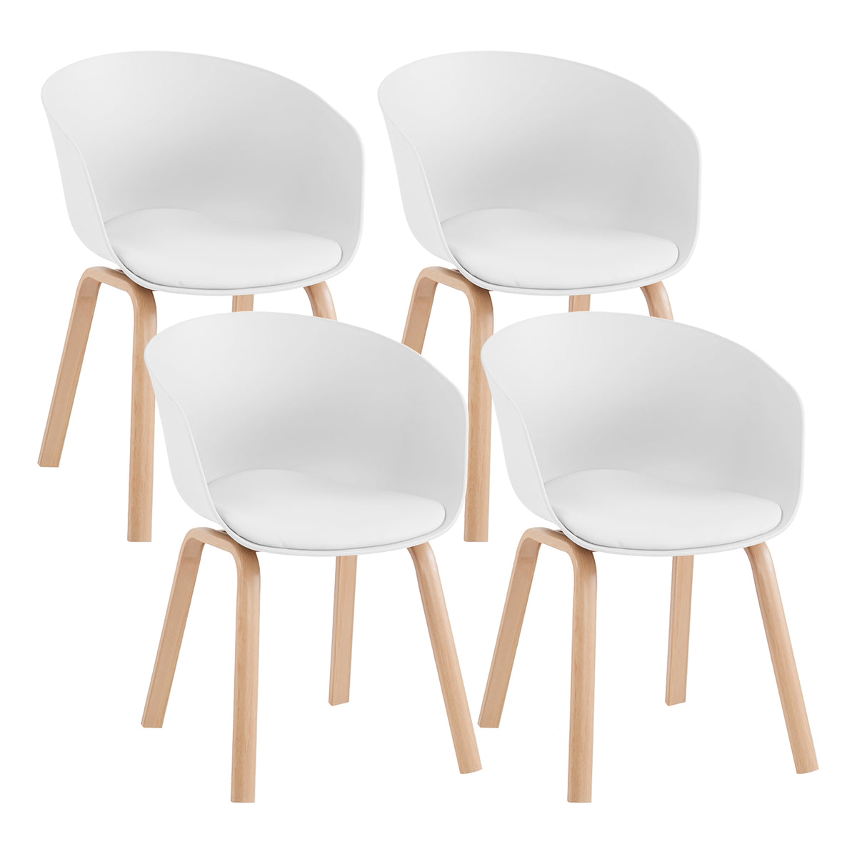 Set Di 4 Sedie Da Cucina Pontrone Sala Da Pranzo Stile Scandinavo Sedia Di Design Moderno Gambe In Metallo Effetto Legno Schienale In Polipropilene Con Cuscino Imbottito Design Moderno