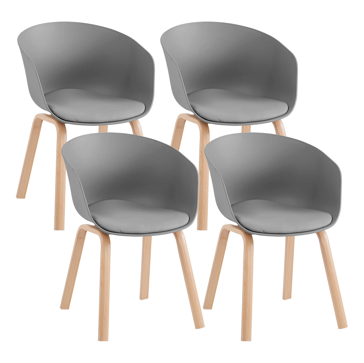 Set Di 4 Sedie Da Cucina Pontrone Sala Da Pranzo Stile Scandinavo Sedia Di Design Moderno Gambe In Metallo Effetto Legno Schienale In Polipropilene Con Cuscino Imbottito Design Moderno