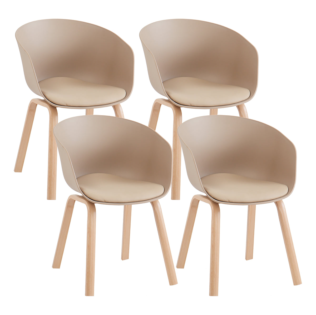 Set Di 4 Sedie Da Cucina Pontrone Sala Da Pranzo Stile Scandinavo Sedia Di Design Moderno Gambe In Metallo Effetto Legno Schienale In Polipropilene Con Cuscino Imbottito Design Moderno