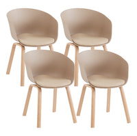 Set Di 4 Sedie Da Cucina Pontrone Sala Da Pranzo Stile Scandinavo Sedia Di Design Moderno Gambe In Metallo Effetto Legno Schienale In Polipropilene Con Cuscino Imbottito Design Moderno