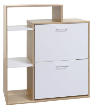 Scarpiera In Legno 2 Ante A Ribalta Armadio Salvaspazio Con Mensole Vari Colori Portascarpe Alto Stretto Ingresso Mensola Corridoio Scarpiere Design Moderno
