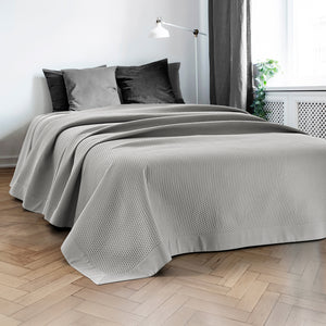Trapuntino Matrimoniale Elegante Copriletto Con Balza Applicata Trapuntatura Pinsonic Tinta Unita Due Piazze Coperta Letto Leggera Primavera Estate Trapunta