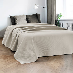 Trapuntino Matrimoniale Elegante Copriletto Con Balza Applicata Trapuntatura Pinsonic Tinta Unita Due Piazze Coperta Letto Leggera Primavera Estate Trapunta