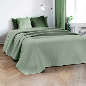 Trapuntino Matrimoniale Elegante Copriletto Con Balza Applicata Trapuntatura Pinsonic Tinta Unita Due Piazze Coperta Letto Leggera Primavera Estate Trapunta