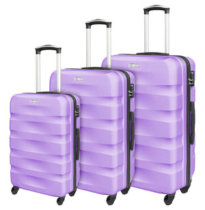 Set Di 3 Valigie Rigide ABS Valigia Da Viaggio Con Chiusura Lucchetto Combinazione Grande Media Piccola Forti Resistenti Manico Telescopico Trolley Borsa Vacanze Set Viaggio Treno Aereo Auto