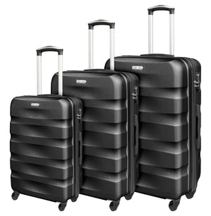 Set Di 3 Valigie Rigide ABS Valigia Da Viaggio Con Chiusura Lucchetto Combinazione Grande Media Piccola Forti Resistenti Manico Telescopico Trolley Borsa Vacanze Set Viaggio Treno Aereo Auto